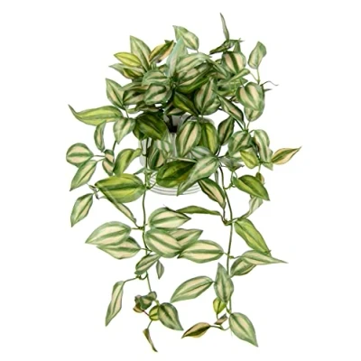 Afbeelding van Tradescantia Kunstmatige hangende plant met bloempot, decoratie, plantenslinger, groene kamerplant, klimop, 42 x 26 22 cm