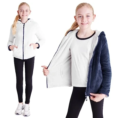 Afbeelding van CityComfort Sweatshirt met ritssluiting, warm, omkeerbaar, voor jongens en meisjes, 5 14 jaar, Marine.