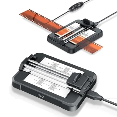 Afbeelding van JJC 35 mm 120 foliesnijder, schuiffoliesnijder, negatief filmsnijgereedschap nauwkeurige gradaties + instelbare helderheid lichtpad