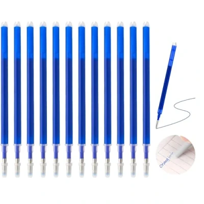 Afbeelding van 12 x 0,7 mm verbeterde reservevullingen compatibel met Pilot FriXion (blauw) uitwisbaar schrijflengte 400 m verwisselbare vulling