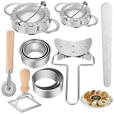 Afbeelding van JOSPL ravioli vormpjes, 12 stuks, roestvrij staal, stempel, uitsteker, set tortellini vorm, dumpling cutter keuken gereedschap biscuit cutters