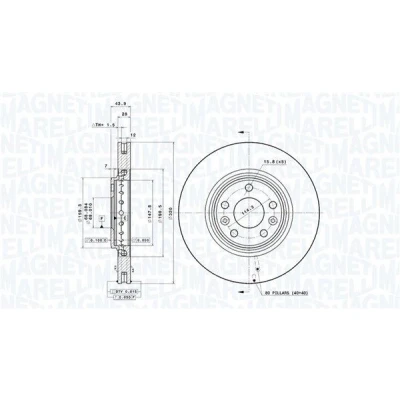 Afbeelding van MAGNETI MARELLI Remschijf RENAULT: Megane 4, Talisman Saloon 360406112101 Remschijven