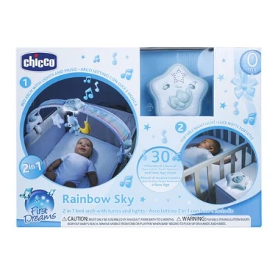 Image de Arche de lit Chicco Arc en ciel avec veilleuse lumineuse Bleu