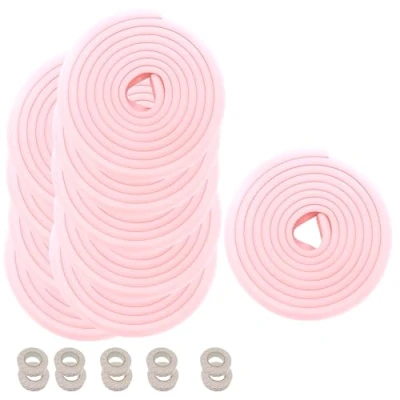 Afbeelding van HIMRY 50 m L vormige randbescherming schuimrubberen kinderbeveiliging beschermband extra dikke randen 10 x 5 roze KXD7000