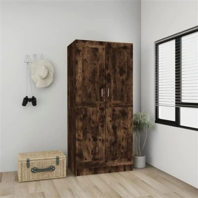 Afbeelding van vidaXL Kledingkast 82,5x51,5x180 cm bewerkt hout gerookt eikenkleurig