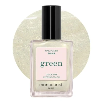Image de MANUCURIST Green Vernis à ongles blanc doré solaire classique 9 Free Vegan et Bio (83%) Manucure Professionnelle 15ml (Solar)