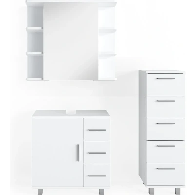 Afbeelding van Vicco Badkamermeubel set Ilias, Wit, 3 delen