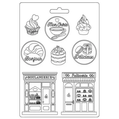 Afbeelding van Stamperia Create Happiness Oh lá Soft Mould A5 Patisserie (K3PTA5647) (DISCONTINUED)