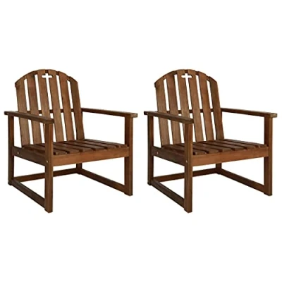 Afbeelding van Tuinstoelen 2 st massief acaciahout
