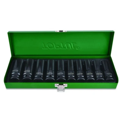 Afbeelding van Contactdoos Satz TOPTUL 1/2 10 Stk10 11 12 13 14 17 19 21 22 24 mm lang