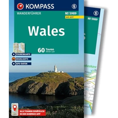 Afbeelding van KOMPASS Wanderführer Wales, 60 Touren mit Extra Tourenkarte