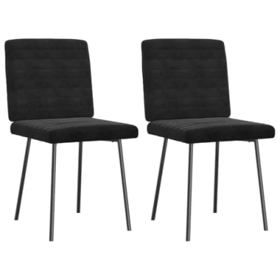 Afbeelding van Eetkamerstoelen 2 st fluweel zwart