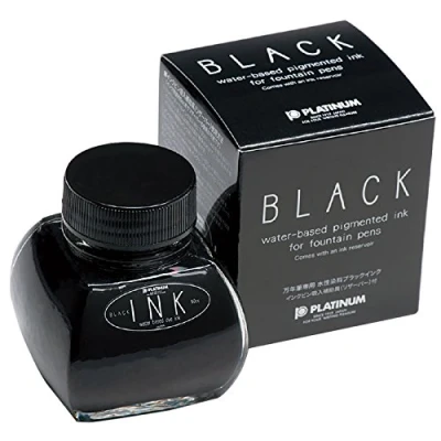 Afbeelding van Platinum Inktfles voor vulpen, 60 ml, zwart