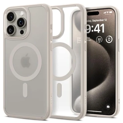 Afbeelding van Spigen Ultra Hybrid MagSafe iPhone 15 Pro Max hoesje frost titanium