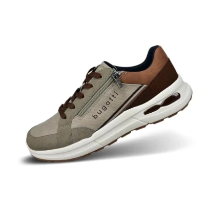 Afbeelding van bugatti Sneakers laag, Heren, Maat: 45, Beige Kunststof/ textiel