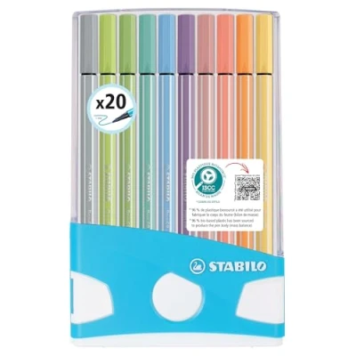 Afbeelding van Tekenstift Stabilo Pen 68 ColorParade x 20 kleurstiften met middelgrote punt waarvan 10 pastelkleuren