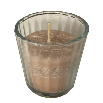 Afbeelding van Kaars glazen pot zandkleur 8 cm
