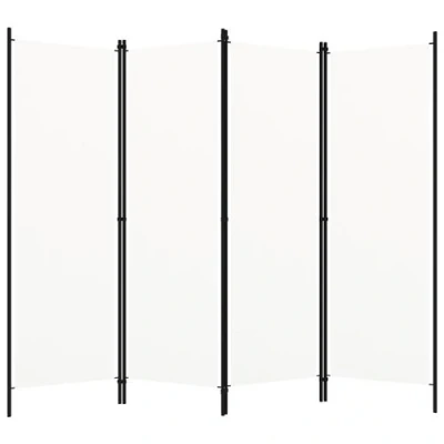 Afbeelding van Kamerscherm met 4 panelen 200x180 cm crèmewit