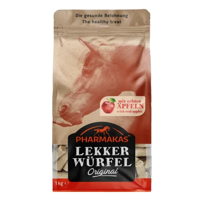 Image de Pharmakas Friandise pour Cheval Lekkerwürfel Pommes 1kg