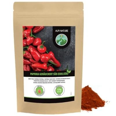 Afbeelding van zachte gerookte paprika (125 g), gemalen paprika, gerookt paprikapoeder in hersluitbare verpakking