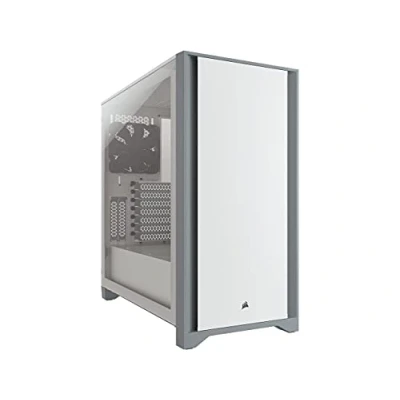 Image de CORSAIR 4000D Tour ATX panneau latéral fenêtré (verre trempé) pas d&#039;alimentation (ATX) blanc USB/Audio