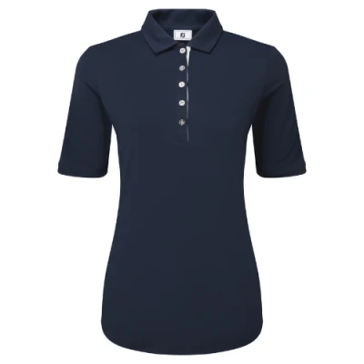 Afbeelding van FootJoy Half Sleeve Solid Pique Dames Navy