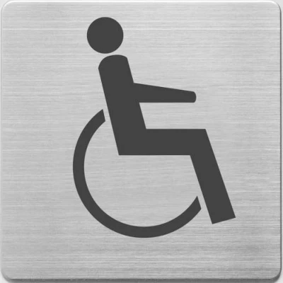 Afbeelding van Alco Al 450 4 Pictogram Rvs 90X90X1Mm Wc Gehandicapten