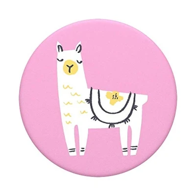 Afbeelding van PopSockets PopGrip houder en handgreep voor smartphone tablet met verwisselbare top Llama Glama