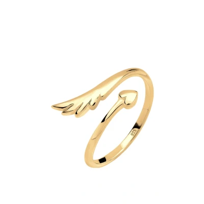 Afbeelding van Elli HERZ FLÜGEL Offen Ring goldcoloured, Dames, Maat: 54, Gold coloured