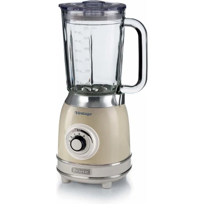 Afbeelding van Ariete 0583/03 Vintage Blender 1100 Watt glazen kan 1,5 liter inhoud Ice crush Beige