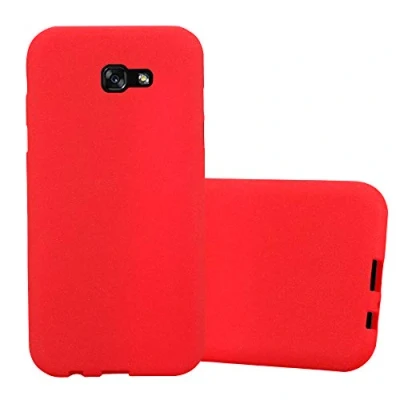 Afbeelding van Cadorabo Hoesje geschikt voor Samsung Galaxy A7 2017 in FROST ROOD Beschermhoes gemaakt van flexibel TPU silicone Case Cover