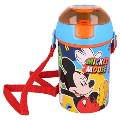 Afbeelding van Drinkfles voor kinderen, met riem, 450 ml, Mickey Cool Summer