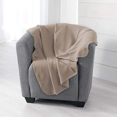 Image de Plaid 125 x 150 cm polaire unie milou Taupe