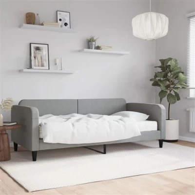 Afbeelding van vidaXL Slaapbank met matras 90x200 cm stof lichtgrijs
