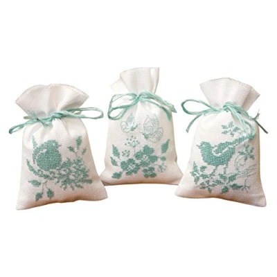 Afbeelding van Kruidenzakje kit Vogels en bloemen set van 3 Vervaco PN 0155320