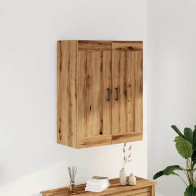 Afbeelding van Wandkast 69,5x34x90 cm bewerkt hout artisanaal eikenkleurig