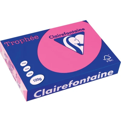 Afbeelding van Clairefontaine Trophée Pastel, gekleurd papier, A4, 120 g, 250 vel, felroze papier