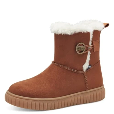 Afbeelding van s.Oliver Snowboots voor kinderen, Maat: 33, Cognac Textiel