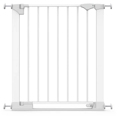 Afbeelding van Safetots SafeStep Traphekje, Wit, 68cm 75cm, Extra Laag Doorloop, Drukplaats Beveiligingshekje, Babyhekje voor Trappen, Gangpaden en Deuren, Eenvoudige Installatie