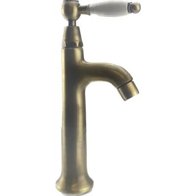 Afbeelding van PB klassieke fonteinkraan met witte hendel koud water brons 1208853892