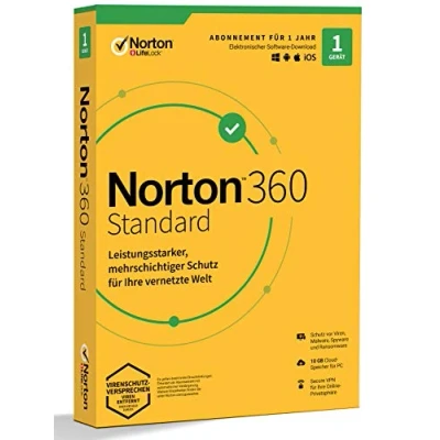 Afbeelding van NortonLifeLock Norton 360 Standard 1 licentie(s) jaar Fysieke verpakking