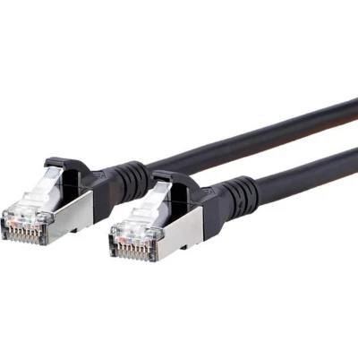 Afbeelding van Metz Connect 1308452000 E RJ45 Netwerkkabel, patchkabel CAT 6A S/FTP 2.00 m Zwart Snagless 1 stuk(s)