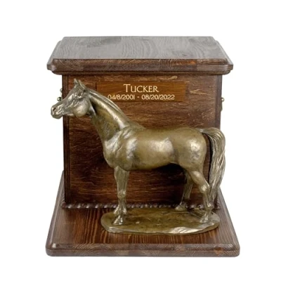 Afbeelding van Persoonlijke urn voor paardenas met beeldje en gravure, Australian Stock Horse
