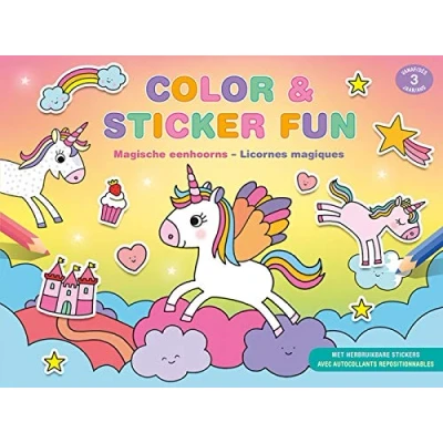Afbeelding van Uitgeverij deltas color &amp; sticker fun eenhoorns