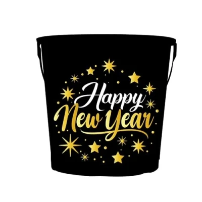Afbeelding van Fiestas Guirca Emmer Happy New Year metaal 19 x 23 cm 1 stuks