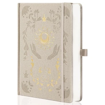 Afbeelding van MGGAO Notitieboek met stippen voor dames en heren, notitieboek, A5 esthetische werk, reizen, school, 190 genummerde pagina&#039;s, 14,7 x 21,4 cm