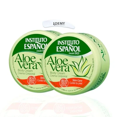Afbeelding van Instituto Español Hydraterende lichaamscrème Aloë Vera, geurende lichaamscrème, dagelijkse vochtinbrengende crème voor gezicht, handen, rustgevend, natuurlijk multifunctioneel elke dag, set van