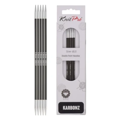 Afbeelding van KnitPro Karbonz sokkennaalden 15cm 3.00mm.