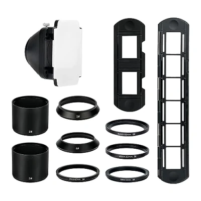 Afbeelding van JJC Dia en filmremake met 1 x 35 mm schuifmontagebeugel, filmhouder Barrael DSLR lensadapter voor negatief kopiëren, negatieve filmscanner Nikon