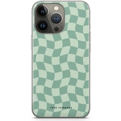 Afbeelding van Case Company® hoesje geschikt voor iPhone 13 Pro Grid Groen Soft Cover Telefoonhoesje Bescherming aan alle Kanten en Schermrand
